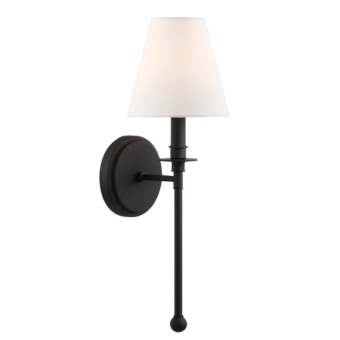 1 Light Black Wall Mount – 4.75W x 16H x 6.87D