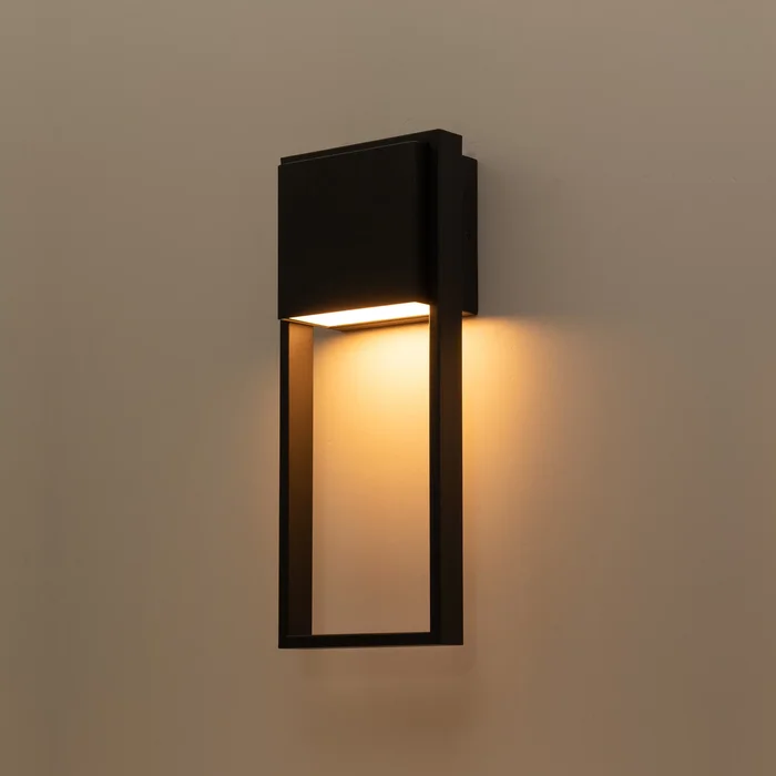 1-Light Matte Black Integrated LED Outdoor Wall Light Sconce
