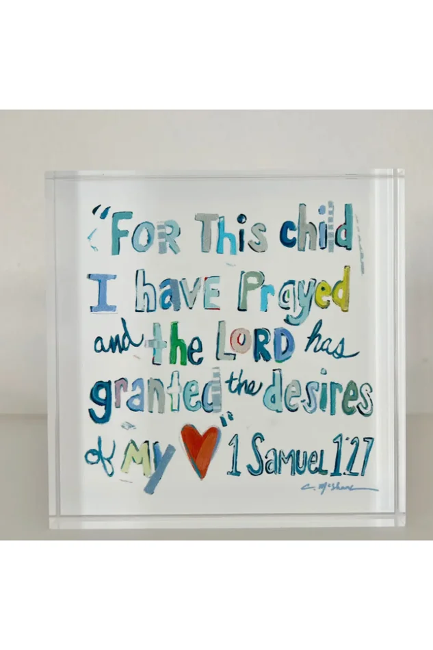 1 SAMUAL 1:27 VERSE ACRYLIC BLOCK