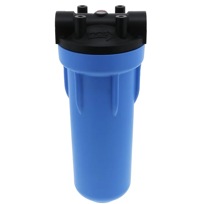 10″ Neo-Pure SlimLine Housing Ribbed Housing NSF Black Cap Blue Sump w/ Pressure Relief 3/4″