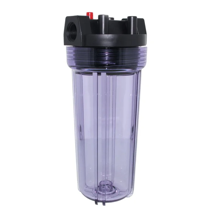 10″ Neo-Pure Standard Water Filter Housing Black/Clear with Pressure Relief – 3/4″ FPT