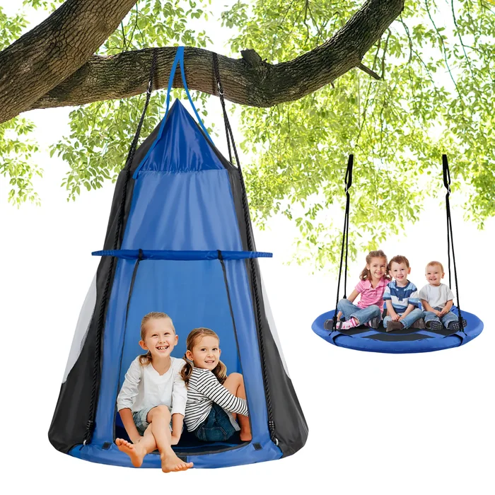 2 in 1 Kids Detachable Hanging Chair Swing Tent Set Swing Play House