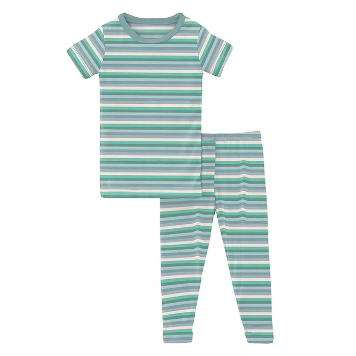 2 Piece Pajama (Short Sleeve) – April Showers Stripe