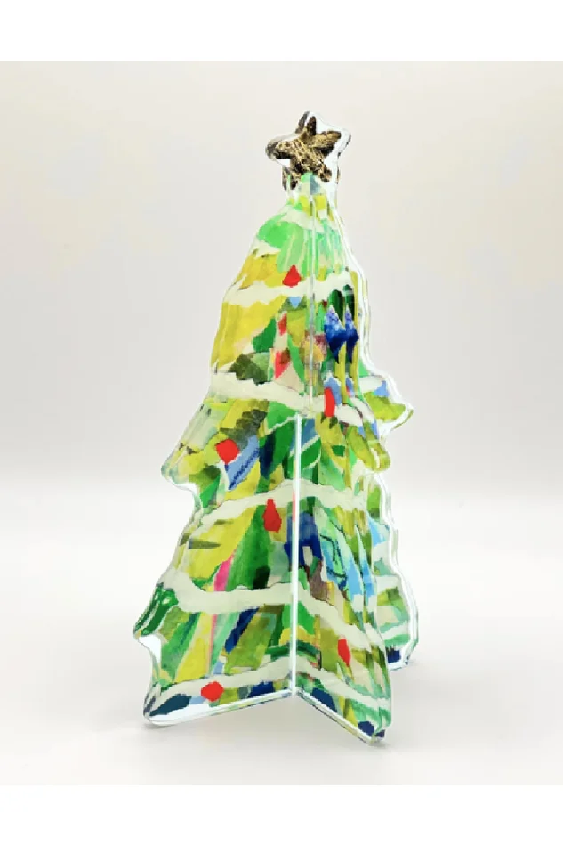 3-D ADORNED CHRISTMAS TREE-BRIGHT GREEN