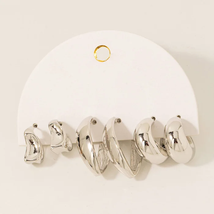 3 Piece Mixed Hoop Earrings Set: RH