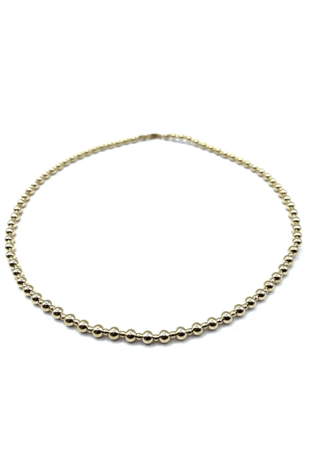 4MM+2MM+4MM GOLD FILLED WATERPROOF DIMENSION NECKLACE 16″