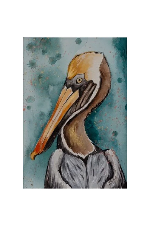 5X7 WATERCOLOR PELICAN