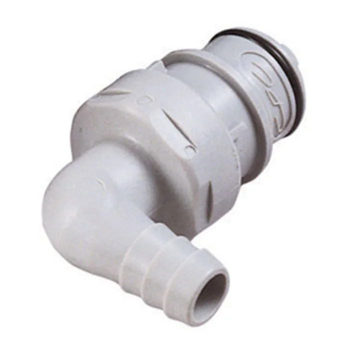 61100 NSF Valved Elbow Hose Barb Coupling Insert 3/8 ID Barb