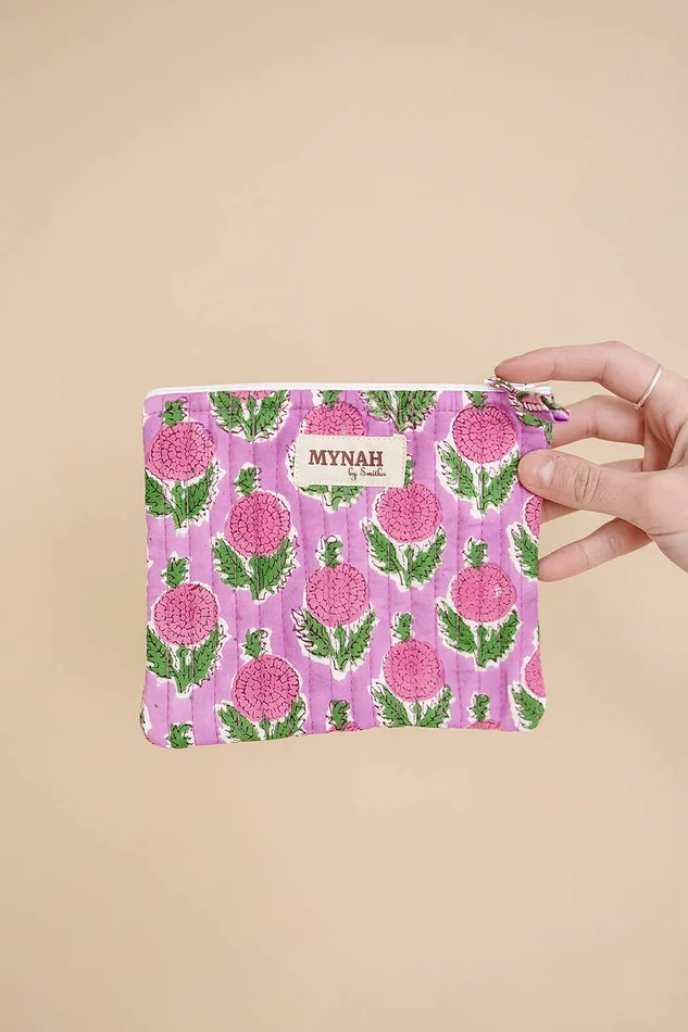 ‘Berry Smoothie’ quilted coin pouch