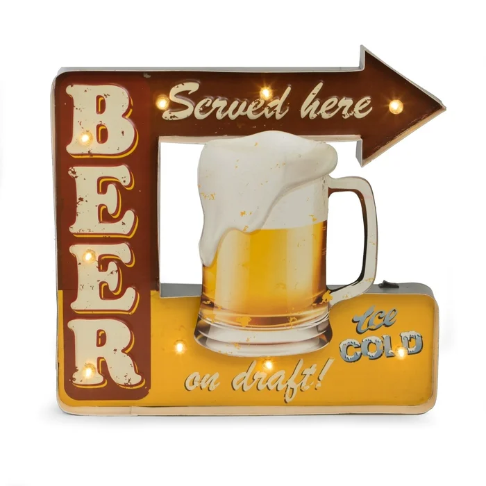 “Beer Served Here” Metal Sign