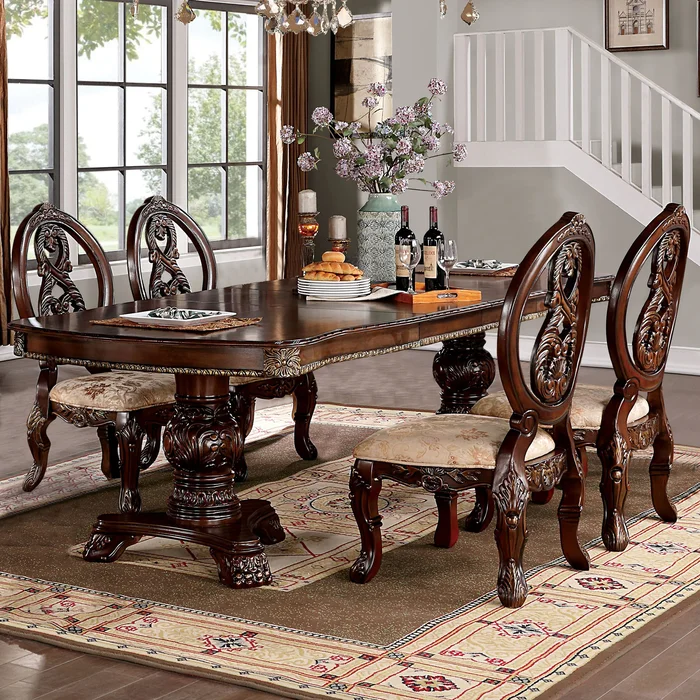 Abiba Traditional Brown 5-Piece Dining Table Set by Furniture of America