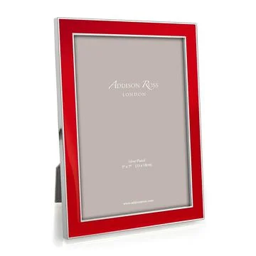 Addison Ross Red Enamel Silver Trim Frame, 5*7