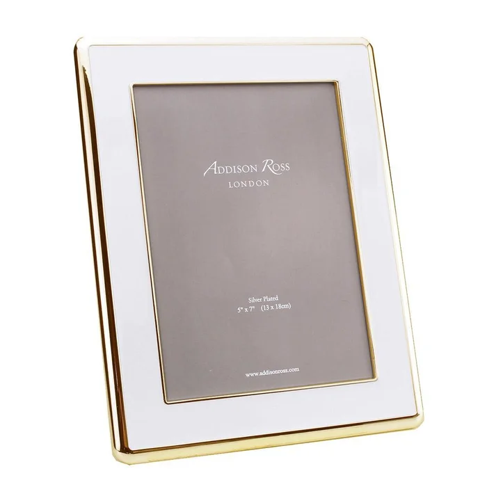 Addison Ross White Enamel & Gold 8*10 Frame
