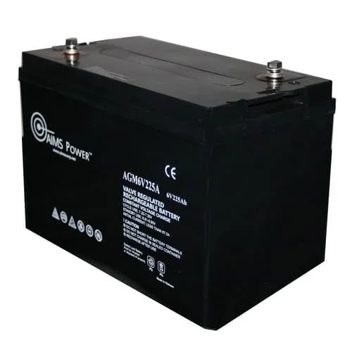 AIMS Power, AGM6V225A, AGM 6V 225Ah Deep Cycle Battery Heavy Duty