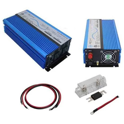 AIMS Power, KITPWRI100012S, 1000 Watt Pure Sine Power Inverter Kit includes 11ft cables, fuse kit and on/off remote