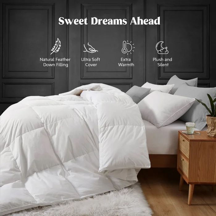 All-season Medium Warmth Luxury Goose Down Blend Duvet Insert Comforter