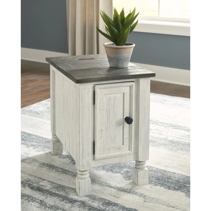 Ashley Furniture Havalance White/Gray Chair Side End Table – 16″W x 24″D x 23″H