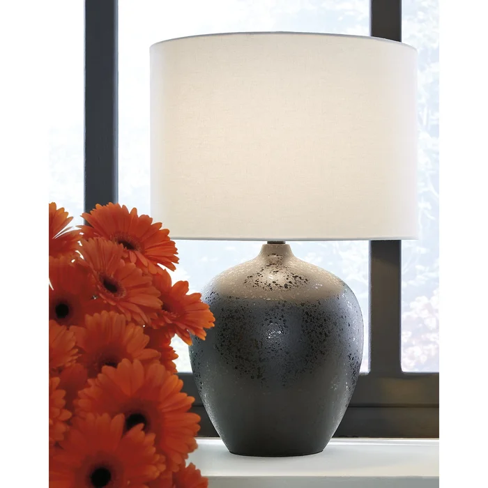 Ashley Furniture Ladstow Black Ceramic Table Lamp – 15″W x 15″D x 24″H
