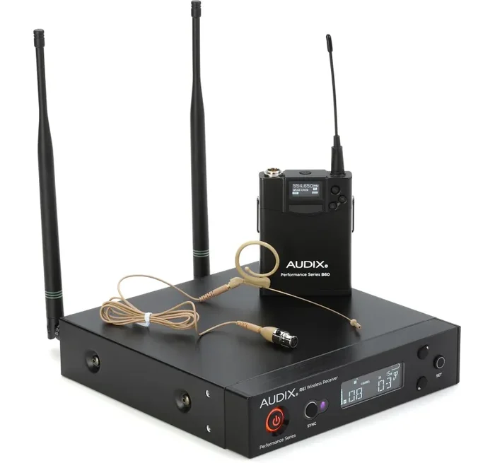 Audix AP41HT7BGB, Bodypack Wireless System with HT7 headworn Microphone (Beige, 554 to 586 MHz)