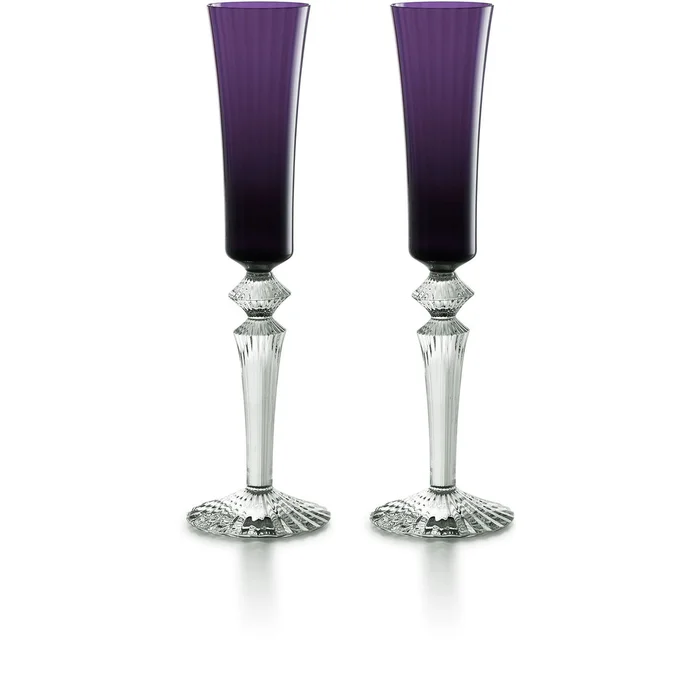 Baccarat Mille Nuits Flutissimo Purple Flutes, Set Of 2