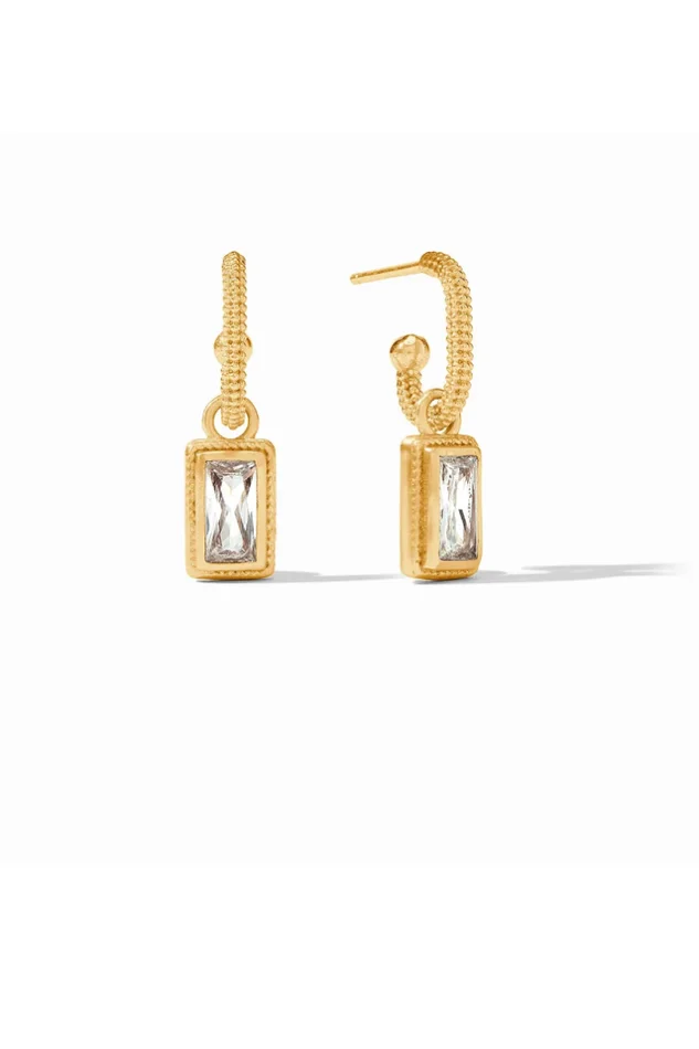 Baguette Hoop & Charm Earring