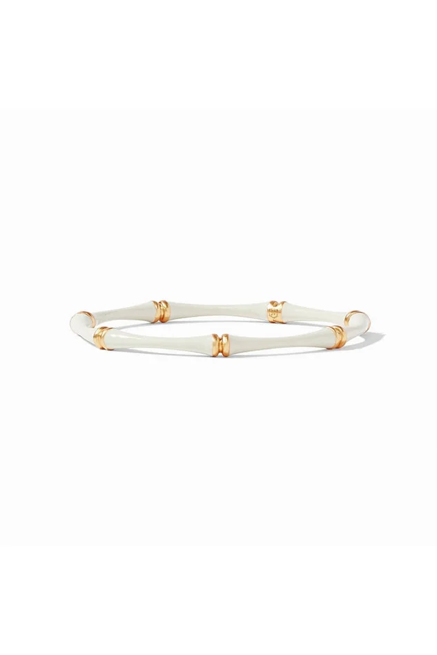 Bamboo Bangle Gold Ivory Enamel