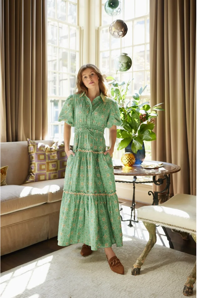 Banyan Street Puff Sleeve Dress – Starry Night Blue