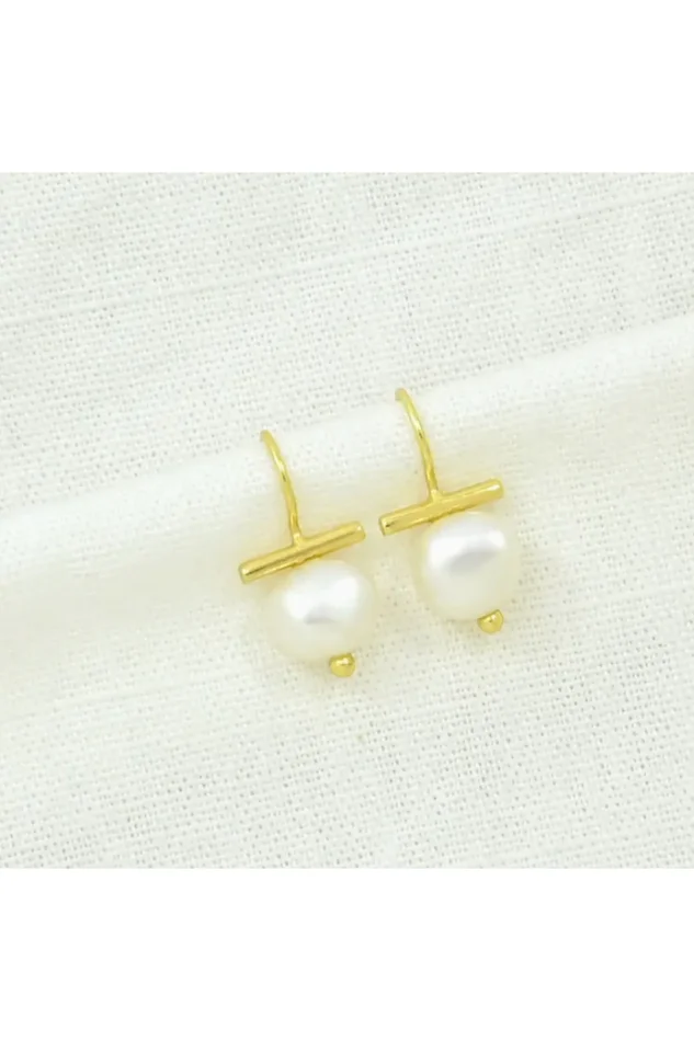 BAROQUE PEARL GOLD EARRING