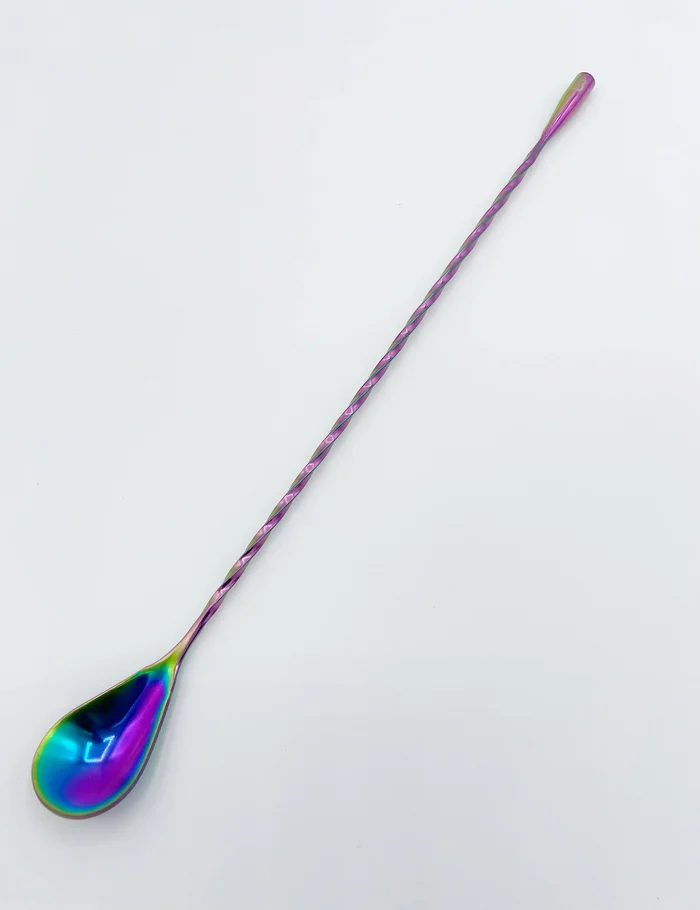 Barspoons – Teardrop Rainbow Chrome (30cm/12″ Length)