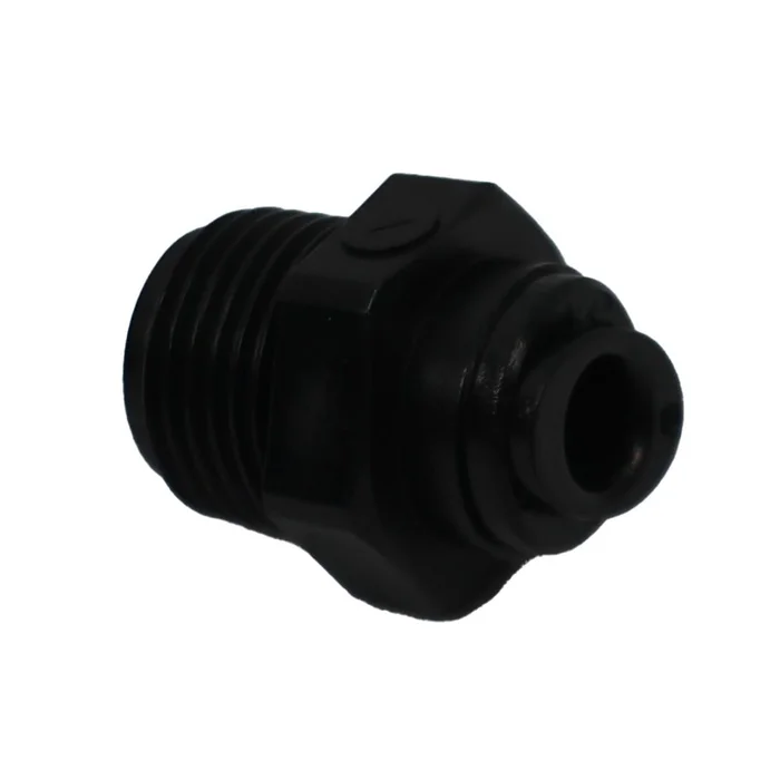 BLACK – Male Connector Acetal 1/4 qc x 3/8 MNPT