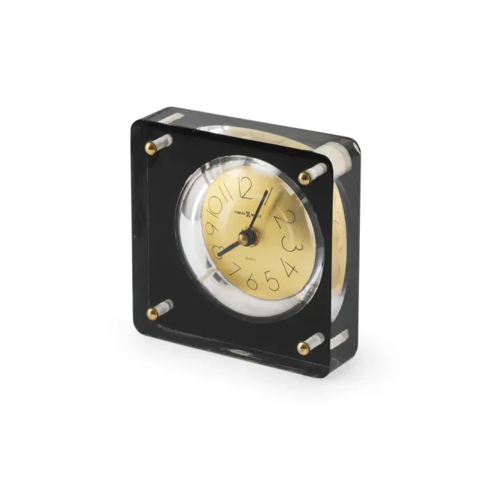 Black / Gold Acrylic Frame Table Clock on Sale