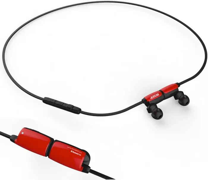 Blackstar Soundot Rechargeable Red Sport Wireless Bluetooth 4 Earphones With Microphone