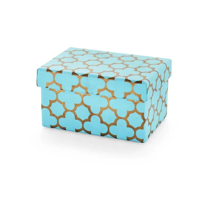 Blue And Gold Pattern Paper Gift Box (A+D)