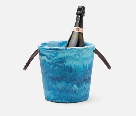 Blue Pheasant Wesley Blue Swirled Champagne Bucket
