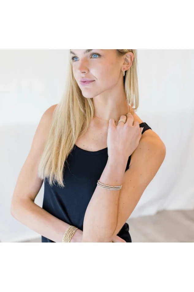 BOHO Bracelet Stack in Platinum + Gold Filled