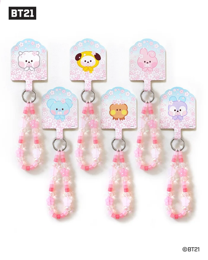 BT21 – Cherry Blossom Minini Phone Tag Holder