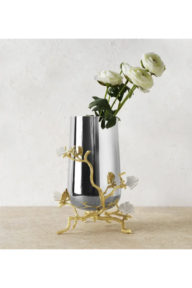 Butterfly Ginkgo Gold Vase – Medium