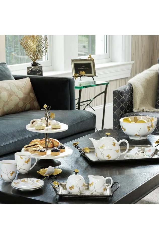 BUTTERFLY GINKGO PORCELAIN SUGAR POT