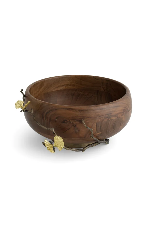 BUTTERFLY GINKGO WOOD SALAD BOWL