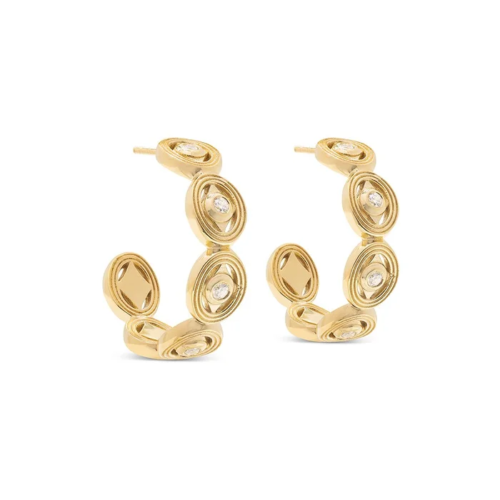 Capucine De Wulf Monique Hoop Cz Earrings