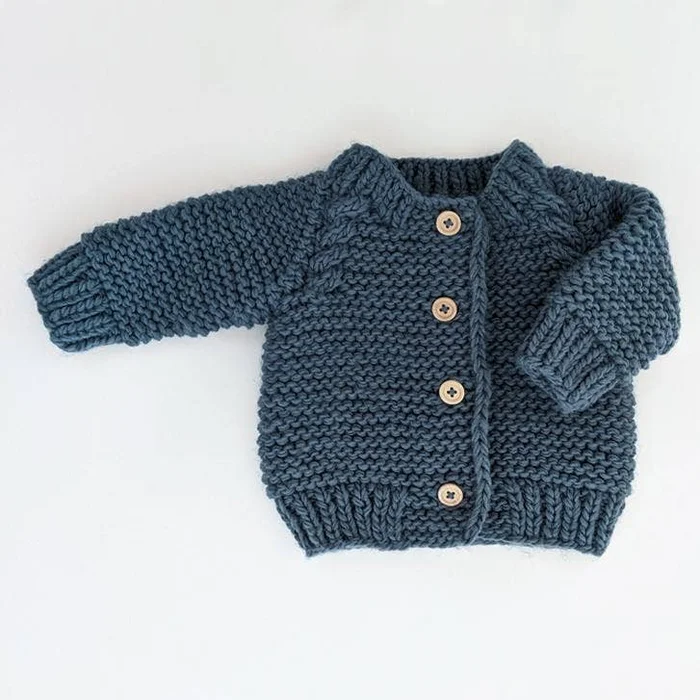 Cardigan Sweater – Slate Garter Stitch