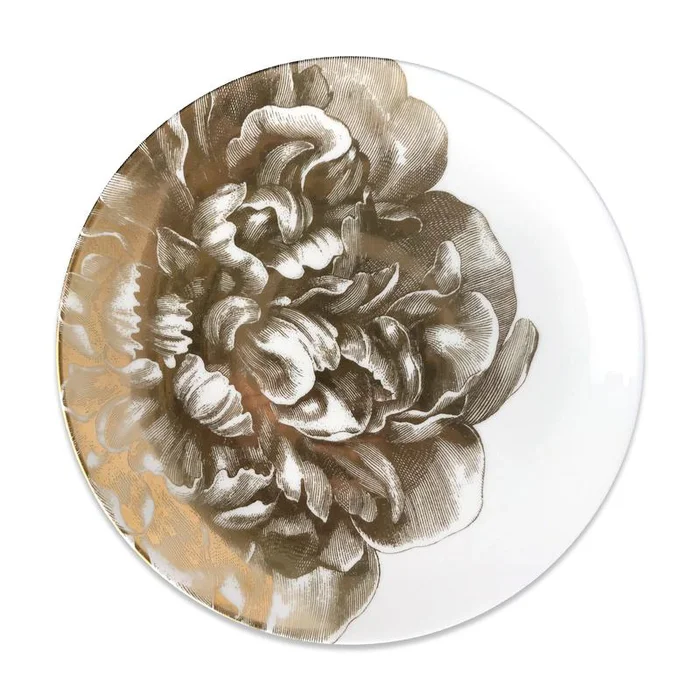 Caskata Peony Gold Dinner Plate