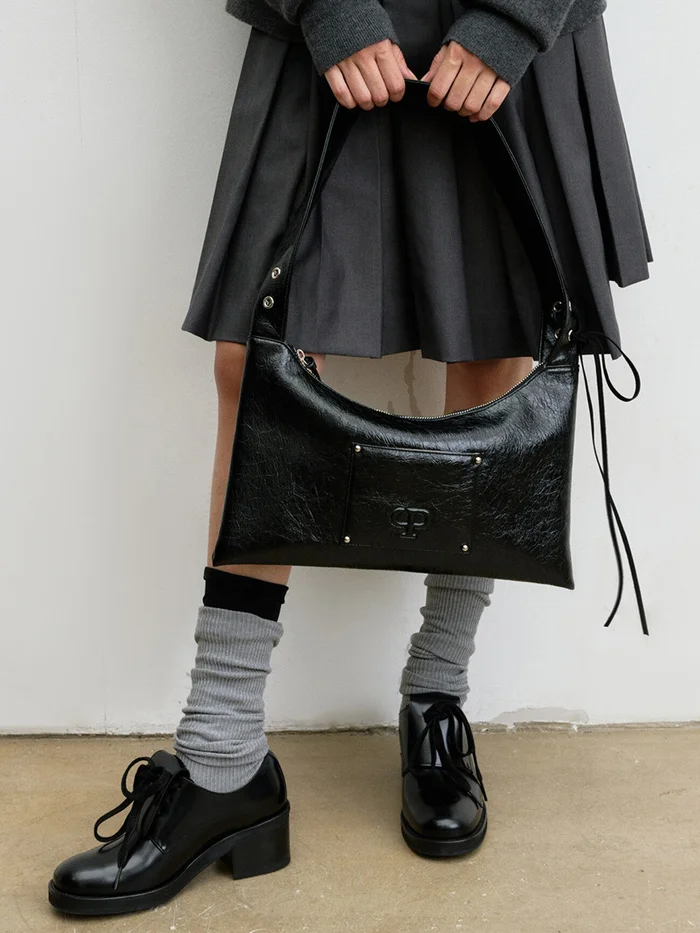 CHRISTINE PROJECT EYELET FLAT SHOULDER BAG