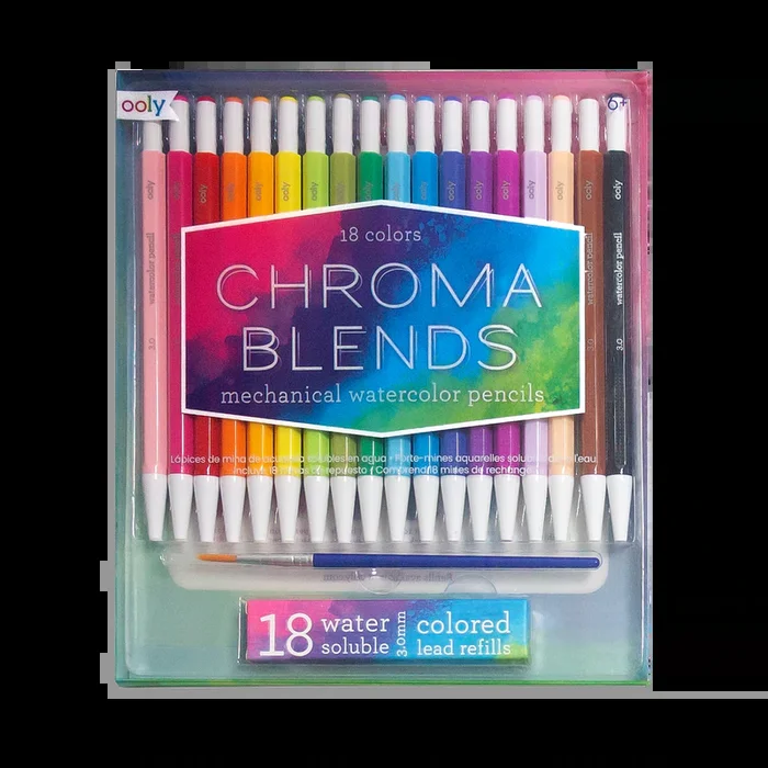 Chroma Blends – Mechanical Watercolor Pencils + Refills (Set of 18)