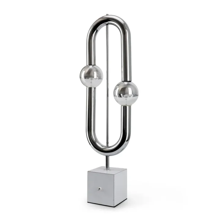 Chrome Loop Double Orb Table Lamp