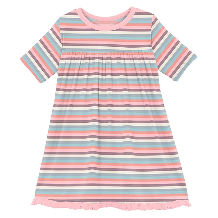 Classic Swing Dress – Spring Bloom Stripe