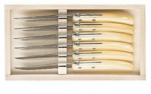 Claude Dozorme Berlingot Set Of 6 Steak Knives, Natural