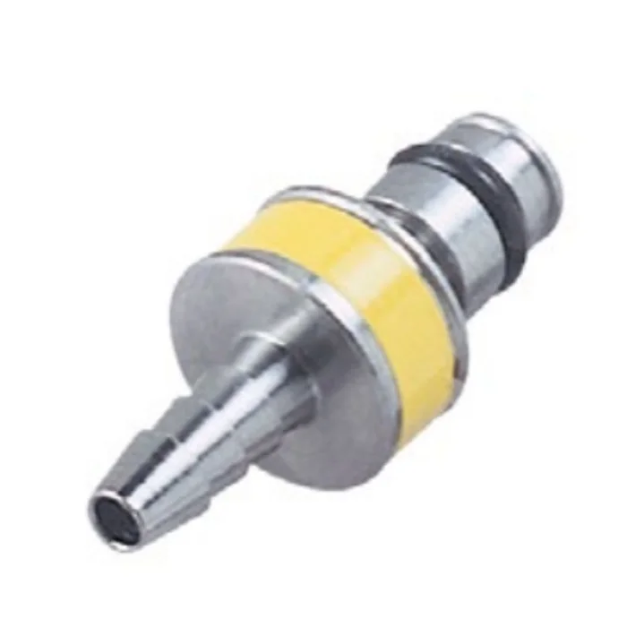 Colder MC2204K2 1/4 Hose Barb Non-Valved In-Line Chrome-plated Brass Coupling Insert – Yellow