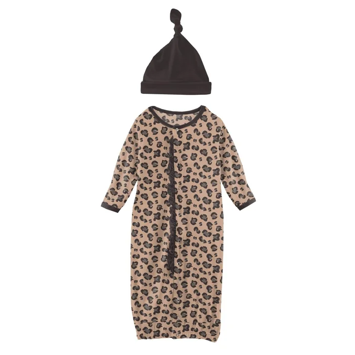 Converter Gown with Ruffles + Knot Hat – Suede Cheetah Print