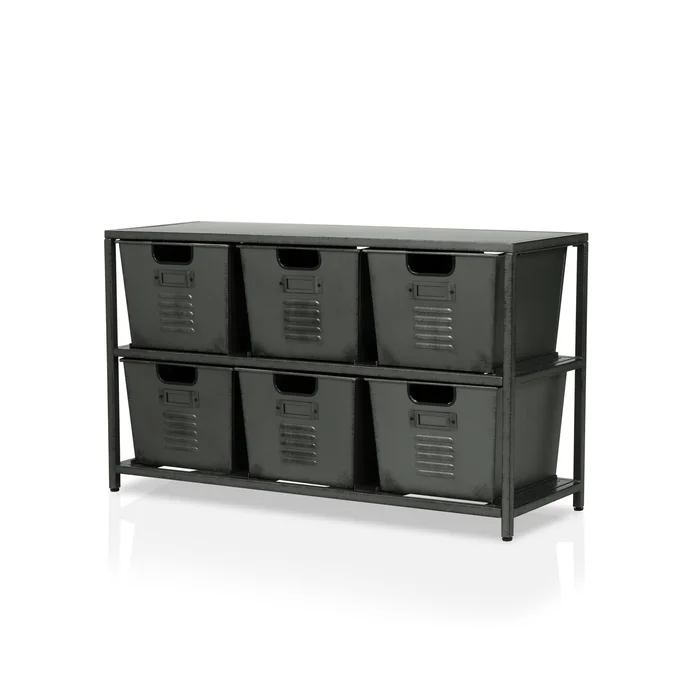 Copern Industrial 44-inch Metal 6-Bin Storage Shelf by Furniture of America